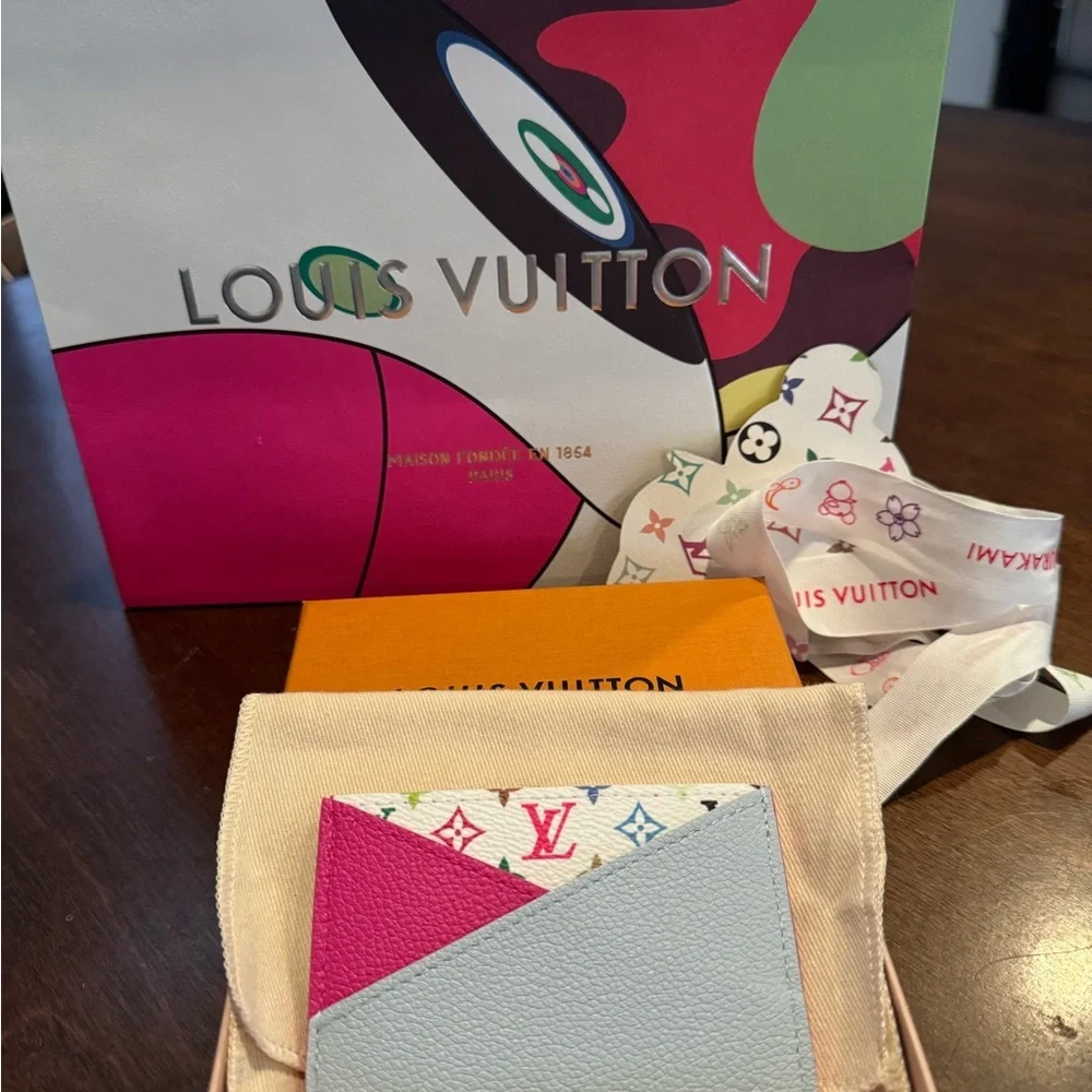 NWT Louis Vuitton x Takashi Murakami Criss Cross Card Holder - Picture 2 of 4